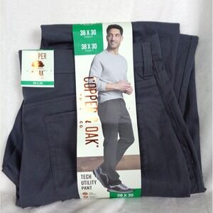 Copper & Oak Men's Tech Utility Pants 38x30 Straight Fit Flex Waist Tech Stretch
